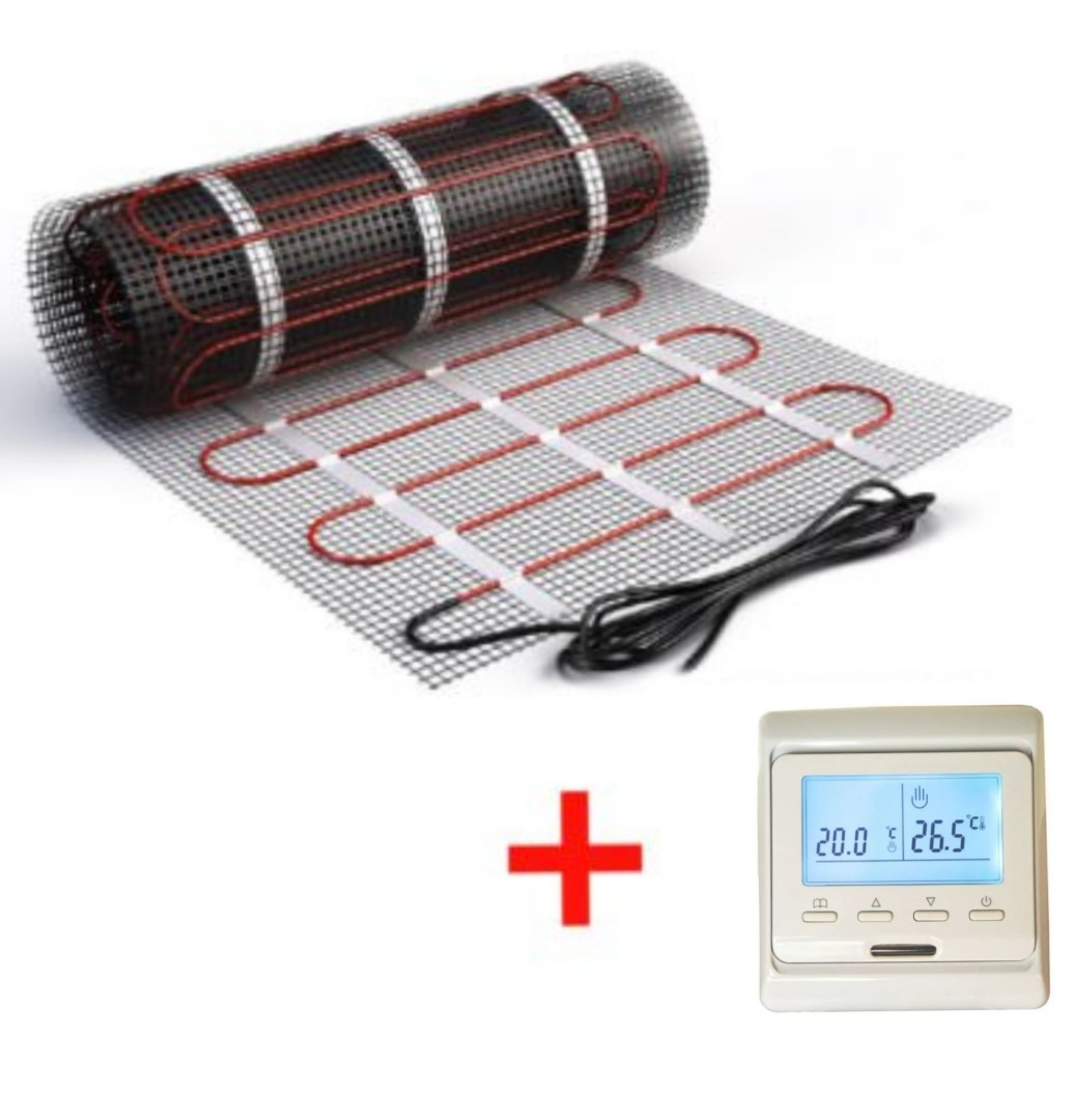 Теплый пол нагревательный мат (5 кв.м.) + электронный терморегулятор