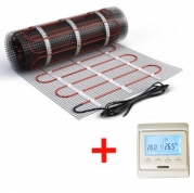 Теплый пол нагревательный мат (10 кв.м.) + электронный терморегулятор